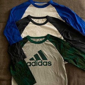(Lot) Adidas 3/4-sleeve Baseball Tees - Child Medium (worn 1-2 times)